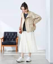 K3JDD07089 a.v.v Elmi(アー・ヴェ・ヴェ) 【低身長サイズ】ナイロンワッシャーブルゾン ベージュ