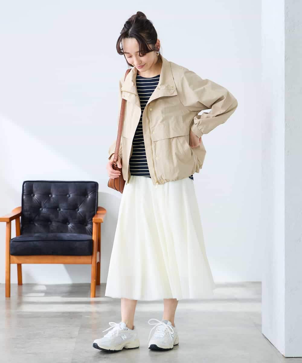 K3JDD07089 a.v.v Elmi(アー・ヴェ・ヴェ) 【低身長サイズ】ナイロンワッシャーブルゾン ベージュ