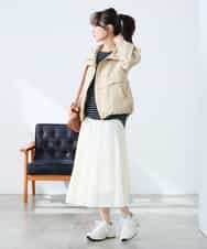 K3JDD07089 a.v.v Elmi(アー・ヴェ・ヴェ) 【低身長サイズ】ナイロンワッシャーブルゾン ベージュ