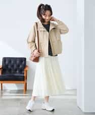 K3JDD07089 a.v.v Elmi(アー・ヴェ・ヴェ) 【低身長サイズ】ナイロンワッシャーブルゾン ベージュ