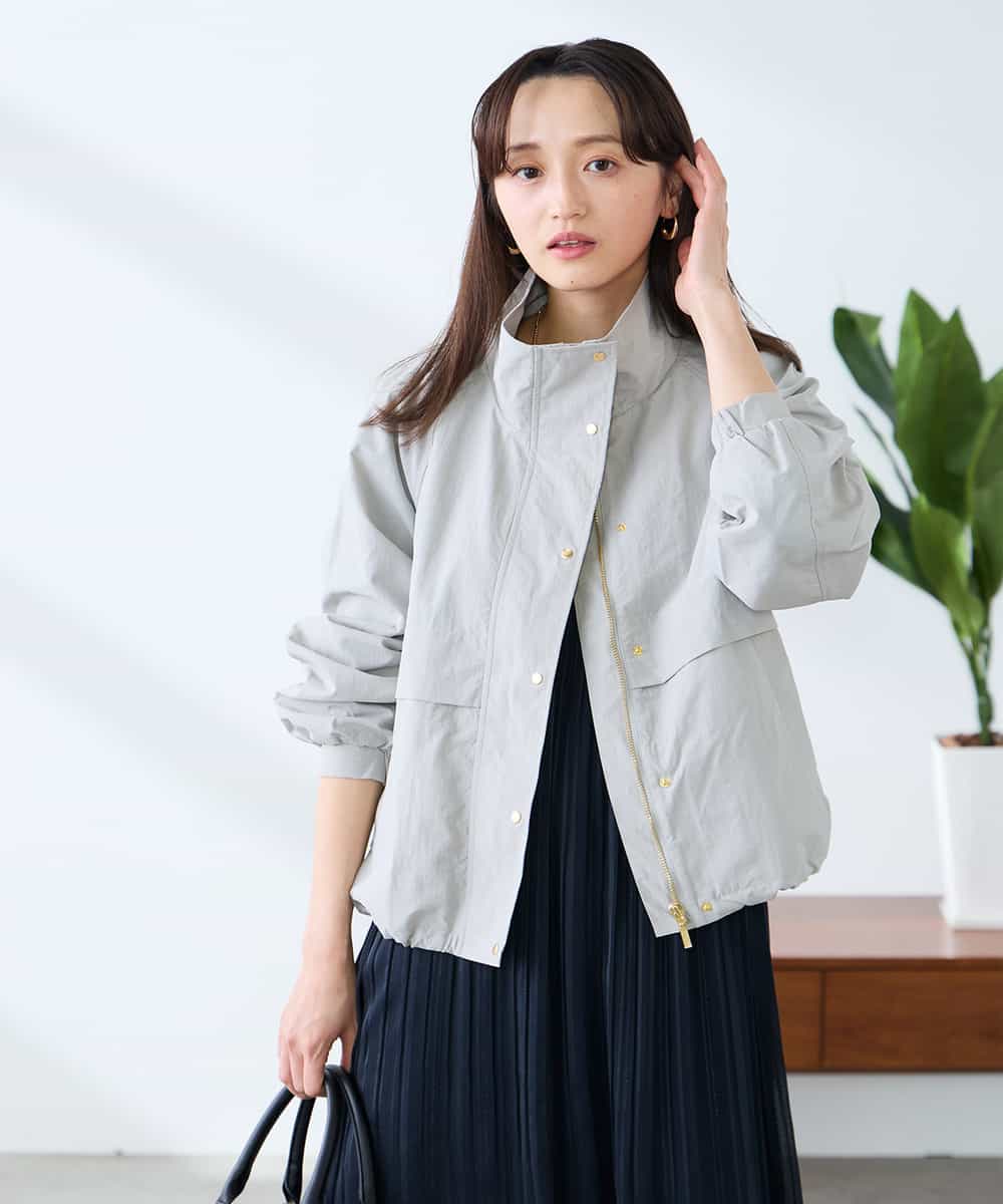 K3JDD07089 a.v.v Elmi(アー・ヴェ・ヴェ) 【低身長サイズ】ナイロンワッシャーブルゾン ベージュ