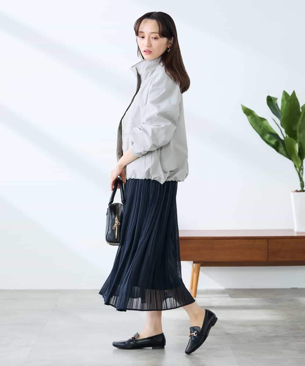 K3JDD07089 a.v.v Elmi(アー・ヴェ・ヴェ) 【低身長サイズ】ナイロンワッシャーブルゾン ベージュ