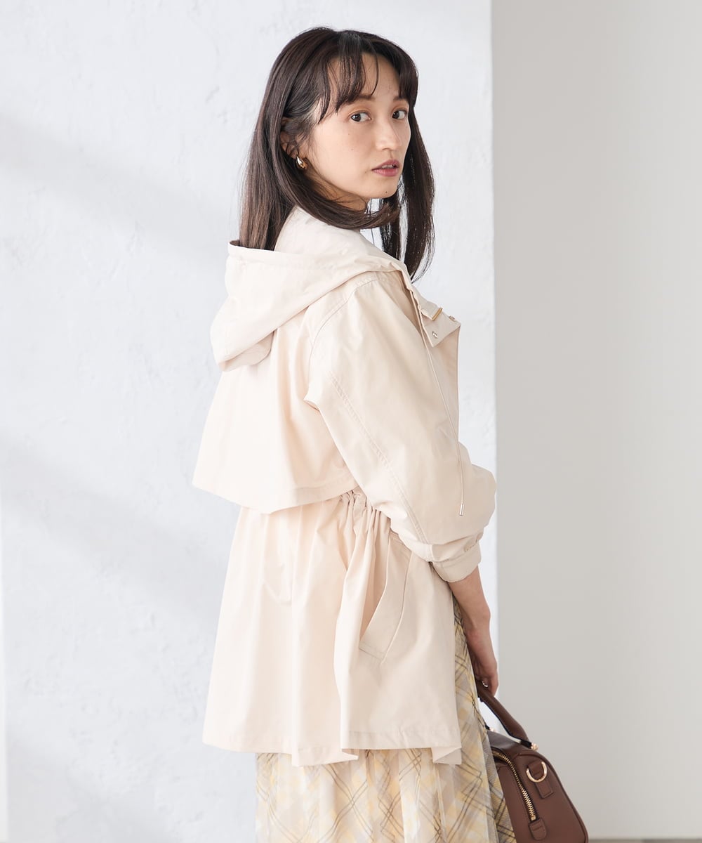 K3JED01089 a.v.v Elmi(アー・ヴェ・ヴェ) 【低身長サイズ】【微撥水】フーテッドブルゾン カーキ