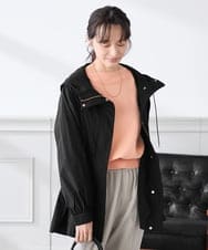 K3JED01089 a.v.v Elmi(アー・ヴェ・ヴェ) 【低身長サイズ】【微撥水】フーテッドブルゾン カーキ