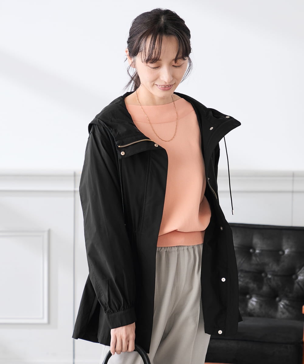 K3JED01089 a.v.v Elmi(アー・ヴェ・ヴェ) 【低身長サイズ】【微撥水】フーテッドブルゾン カーキ