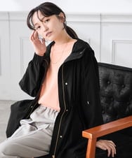 K3JED01089 a.v.v Elmi(アー・ヴェ・ヴェ) 【低身長サイズ】【微撥水】フーテッドブルゾン カーキ