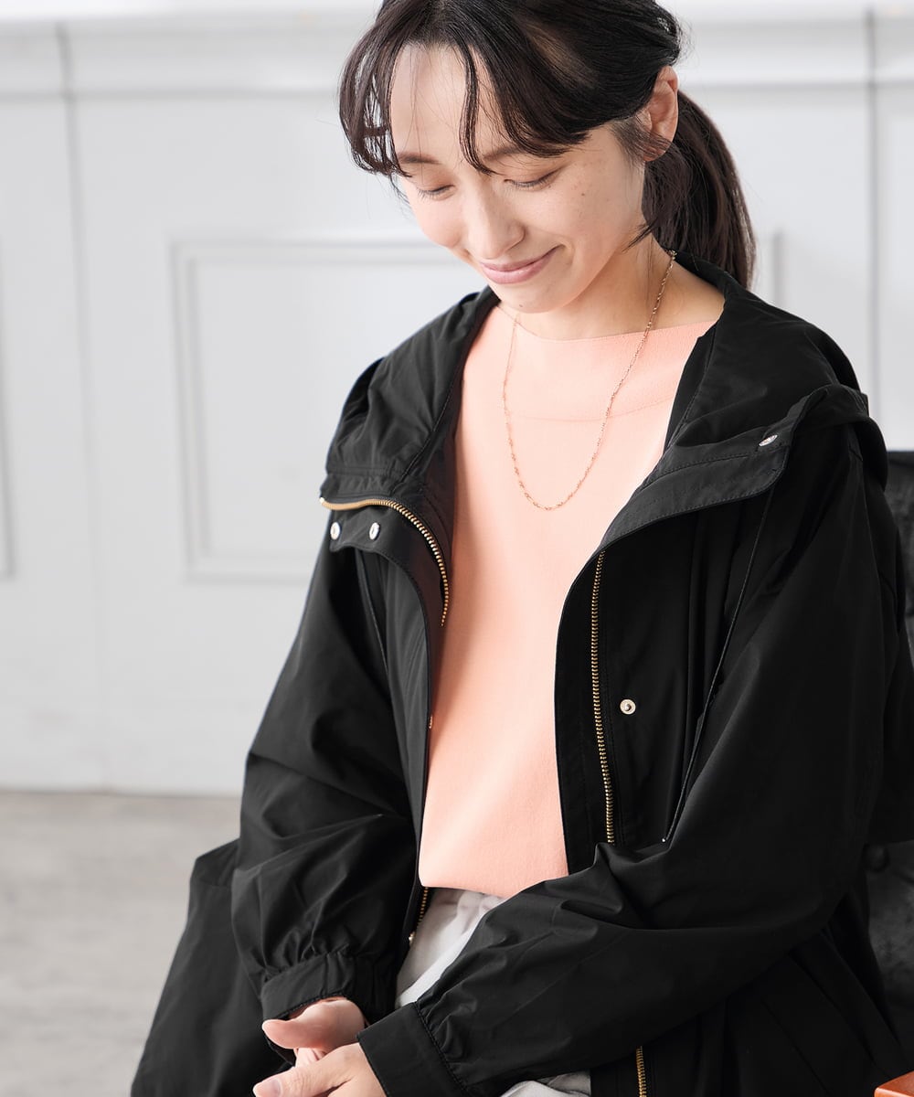 K3JED01089 a.v.v Elmi(アー・ヴェ・ヴェ) 【低身長サイズ】【微撥水】フーテッドブルゾン カーキ