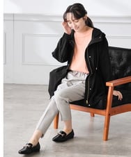 K3JED01089 a.v.v Elmi(アー・ヴェ・ヴェ) 【低身長サイズ】【微撥水】フーテッドブルゾン カーキ