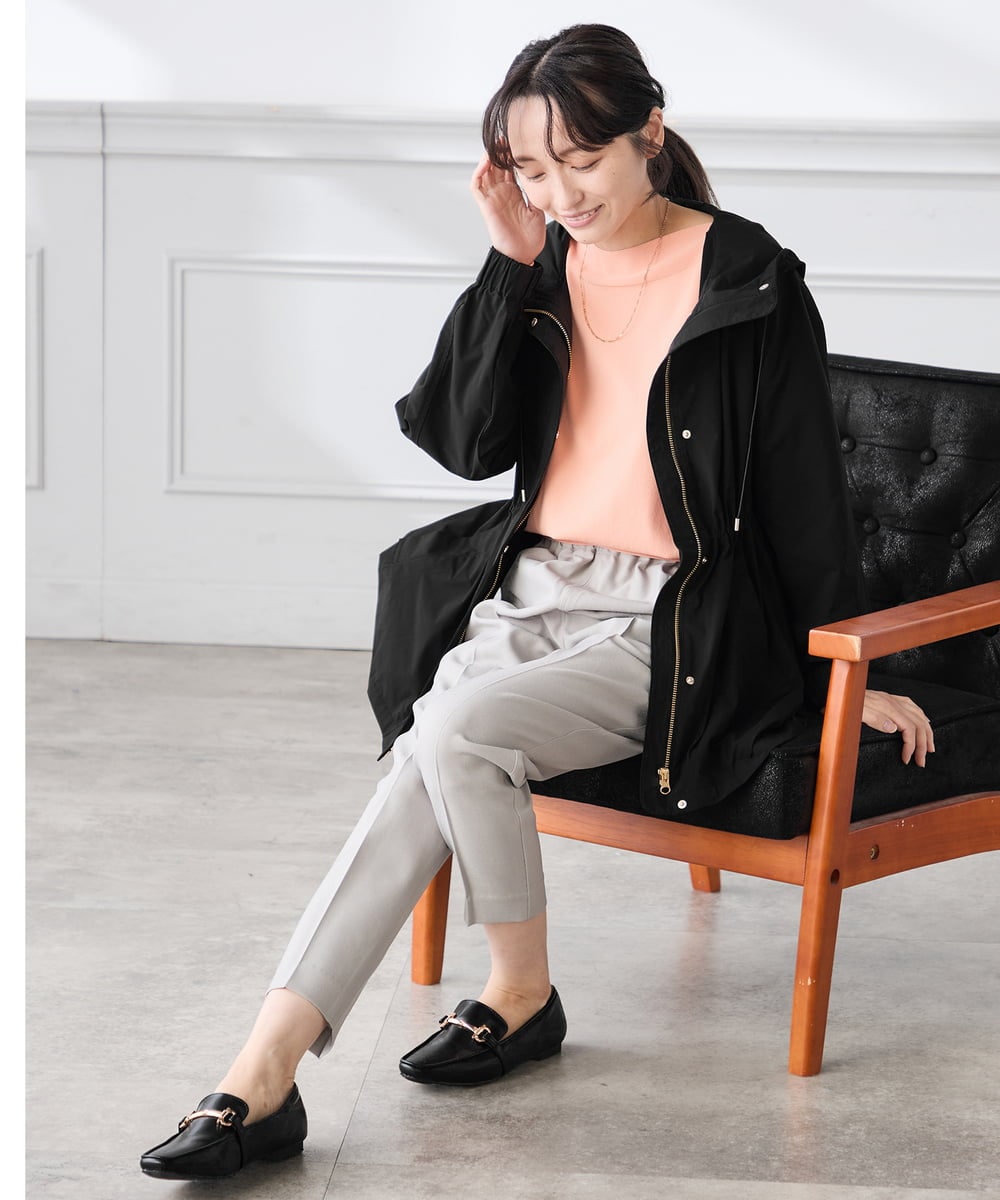 K3JED01089 a.v.v Elmi(アー・ヴェ・ヴェ) 【低身長サイズ】【微撥水】フーテッドブルゾン カーキ