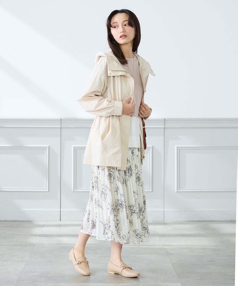 K3JED01089 a.v.v Elmi(アー・ヴェ・ヴェ) 【低身長サイズ/しい様ご紹介】【微撥水】フーテッドブルゾン カーキ