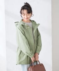 K3JED01089 a.v.v Elmi(アー・ヴェ・ヴェ) 【低身長サイズ】【微撥水】フーテッドブルゾン カーキ