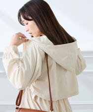 K3JED01089 a.v.v Elmi(アー・ヴェ・ヴェ) 【低身長サイズ/しい様ご紹介】【微撥水】フーテッドブルゾン カーキ