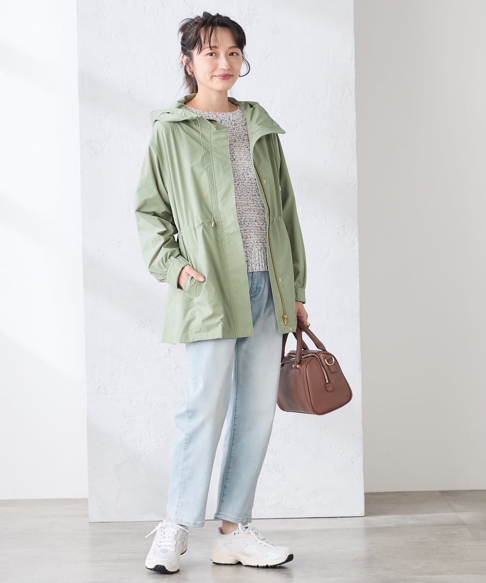 K3JED01089 a.v.v Elmi(アー・ヴェ・ヴェ) 【低身長サイズ】【微撥水】フーテッドブルゾン カーキ