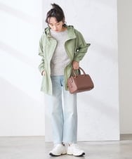 K3JED01089 a.v.v Elmi(アー・ヴェ・ヴェ) 【低身長サイズ】【微撥水】フーテッドブルゾン カーキ