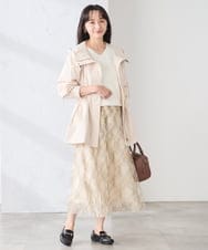 K3JED01089 a.v.v Elmi(アー・ヴェ・ヴェ) 【低身長サイズ】【微撥水】フーテッドブルゾン カーキ