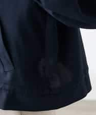 K3JFD02089 a.v.v Elmi(アー・ヴェ・ヴェ) 【低身長サイズ/接触冷感/UVカット】リネンライクノーカラージップブルゾン【セットアップ対応/アンチピリング】 ネイビー