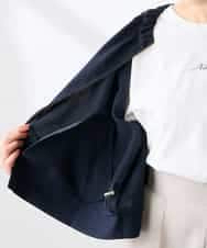 K3JFD02089 a.v.v Elmi(アー・ヴェ・ヴェ) 【低身長サイズ/接触冷感/UVカット】リネンライクノーカラージップブルゾン【セットアップ対応/アンチピリング】 ネイビー