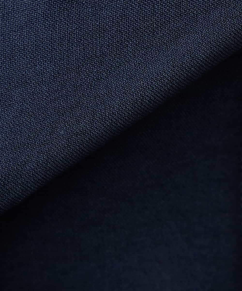 K3JFD02089 a.v.v Elmi(アー・ヴェ・ヴェ) 【低身長サイズ/接触冷感/UVカット】リネンライクノーカラージップブルゾン【セットアップ対応/アンチピリング】 ネイビー