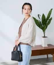 K3JFD12089 a.v.v Elmi(アー・ヴェ・ヴェ) 【低身長サイズ】Vネックシアーブルゾン ベージュ