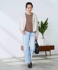 K3JFD12089 a.v.v Elmi(アー・ヴェ・ヴェ) 【低身長サイズ】Vネックシアーブルゾン ベージュ