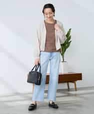 K3JFD12089 a.v.v Elmi(アー・ヴェ・ヴェ) 【低身長サイズ】Vネックシアーブルゾン ベージュ