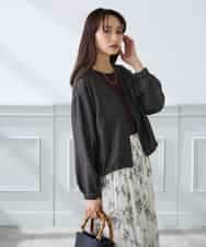 K3JFD12089 a.v.v Elmi(アー・ヴェ・ヴェ) 【低身長サイズ】Vネックシアーブルゾン ベージュ