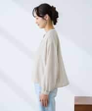 K3JFD12089 a.v.v Elmi(アー・ヴェ・ヴェ) 【低身長サイズ】Vネックシアーブルゾン ベージュ