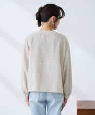 K3JFD12089 a.v.v Elmi(アー・ヴェ・ヴェ) 【低身長サイズ】Vネックシアーブルゾン ベージュ