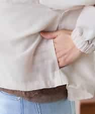 K3JFD12089 a.v.v Elmi(アー・ヴェ・ヴェ) 【低身長サイズ】Vネックシアーブルゾン ベージュ