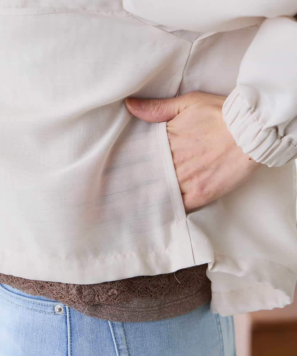 K3JFD12089 a.v.v Elmi(アー・ヴェ・ヴェ) 【低身長サイズ】Vネックシアーブルゾン ベージュ