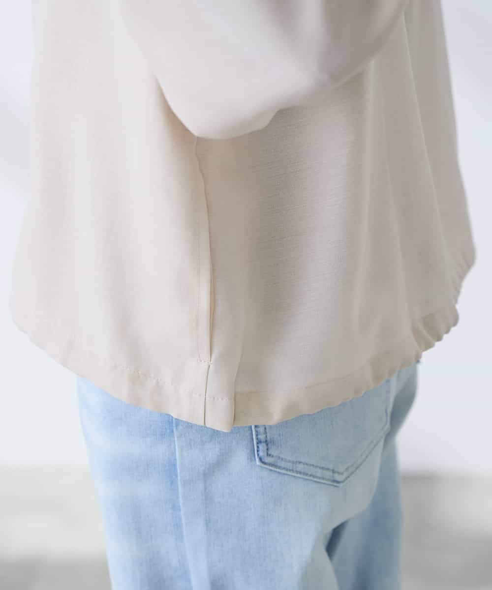 K3JFD12089 a.v.v Elmi(アー・ヴェ・ヴェ) 【低身長サイズ】Vネックシアーブルゾン ベージュ