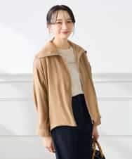 K3JFD13089 a.v.v Elmi(アー・ヴェ・ヴェ) 【低身長サイズ】スタンドカラーセミシアーブルゾン ベージュ