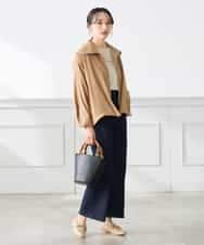 K3JFD13089 a.v.v Elmi(アー・ヴェ・ヴェ) 【低身長サイズ】スタンドカラーセミシアーブルゾン ベージュ