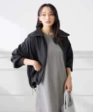 K3JFD13089 a.v.v Elmi(アー・ヴェ・ヴェ) 【低身長サイズ】スタンドカラーセミシアーブルゾン ベージュ