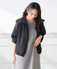 K3JFD13089 a.v.v Elmi(アー・ヴェ・ヴェ) 【低身長サイズ】スタンドカラーセミシアーブルゾン ベージュ