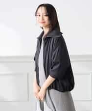 K3JFD13089 a.v.v Elmi(アー・ヴェ・ヴェ) 【低身長サイズ】スタンドカラーセミシアーブルゾン ベージュ