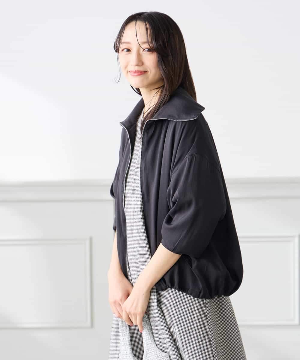 K3JFD13089 a.v.v Elmi(アー・ヴェ・ヴェ) 【低身長サイズ】スタンドカラーセミシアーブルゾン ベージュ