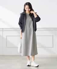 K3JFD13089 a.v.v Elmi(アー・ヴェ・ヴェ) 【低身長サイズ】スタンドカラーセミシアーブルゾン ベージュ