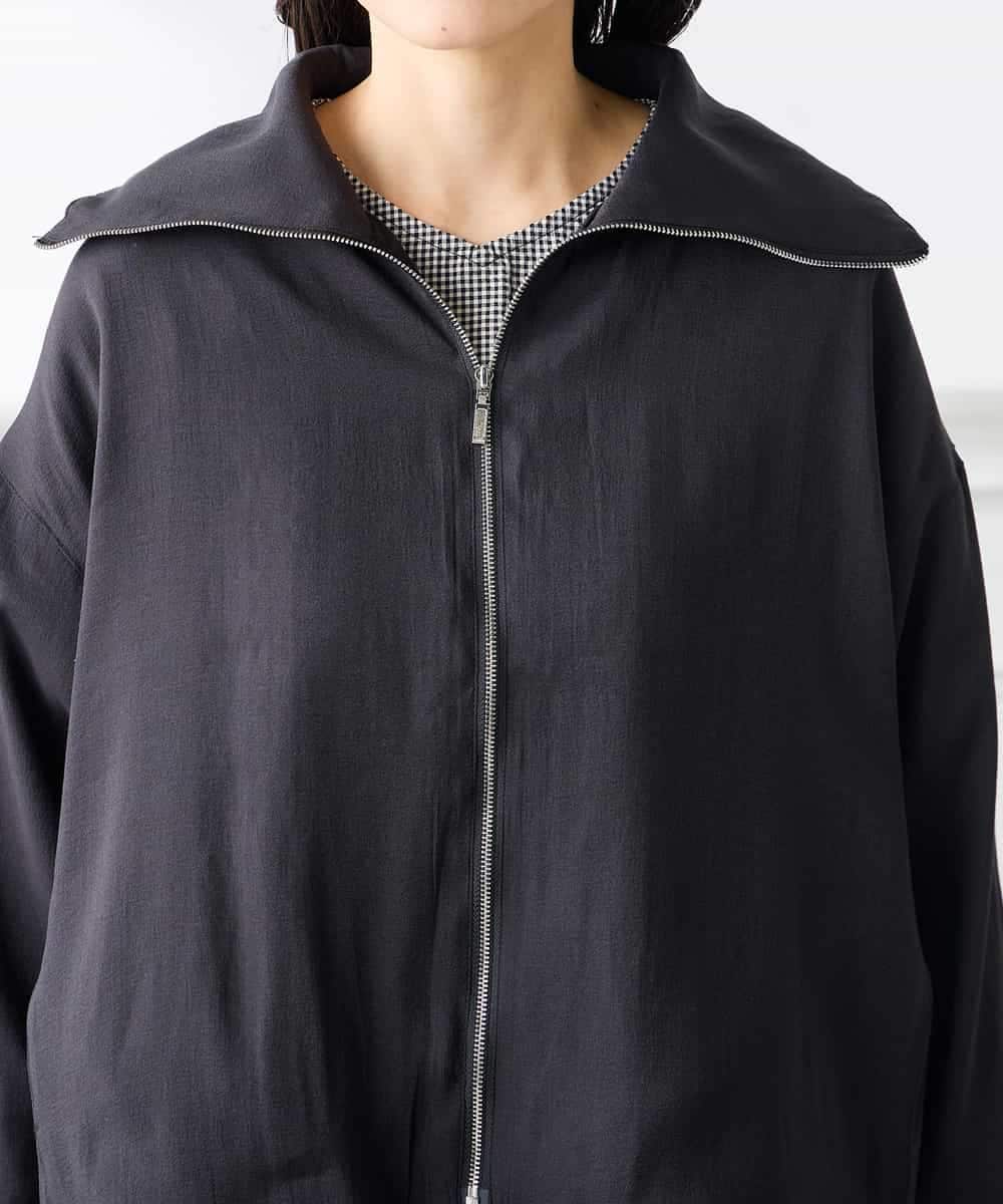 K3JFD13089 a.v.v Elmi(アー・ヴェ・ヴェ) 【低身長サイズ】スタンドカラーセミシアーブルゾン ベージュ