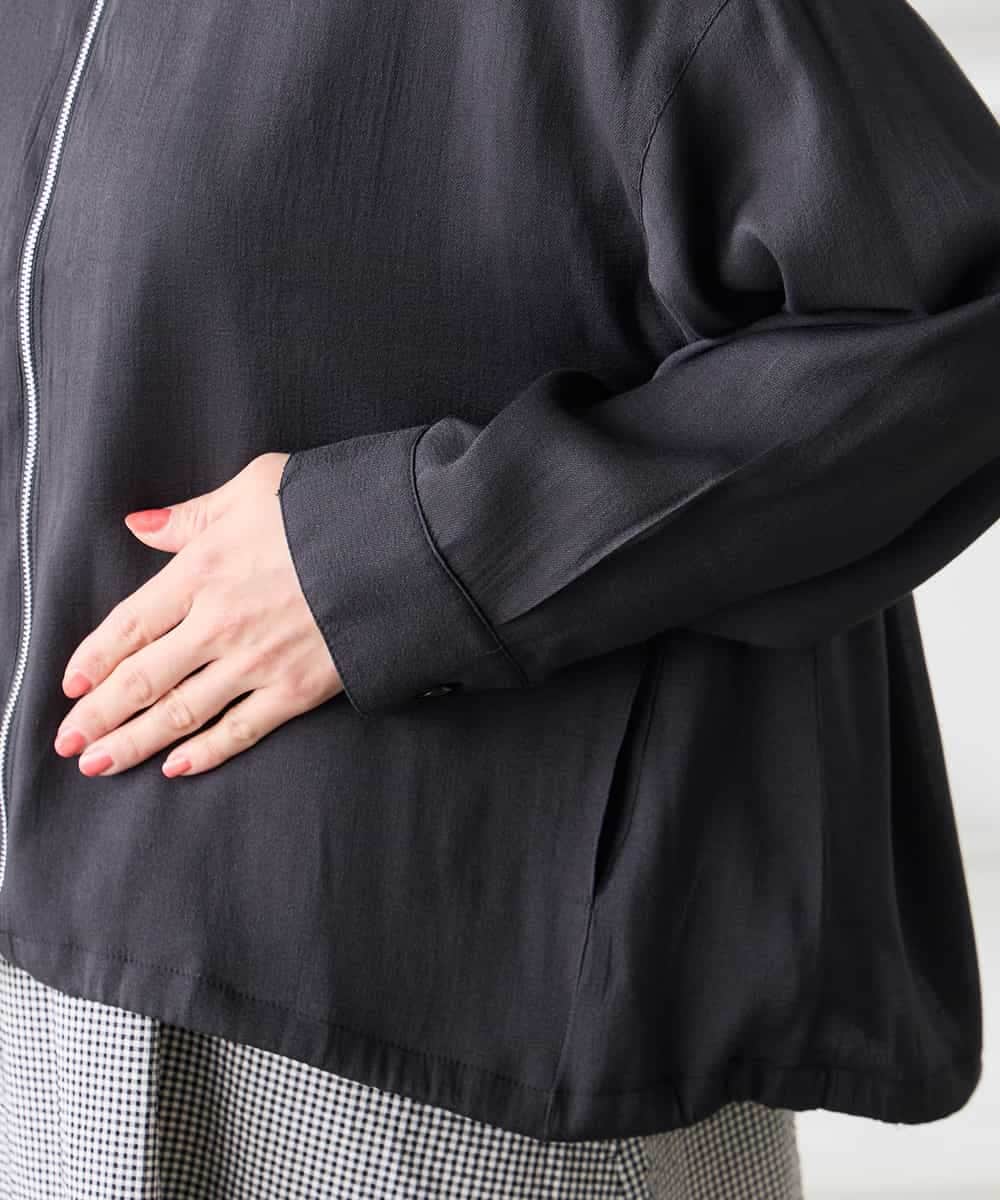 K3JFD13089 a.v.v Elmi(アー・ヴェ・ヴェ) 【低身長サイズ】スタンドカラーセミシアーブルゾン ベージュ