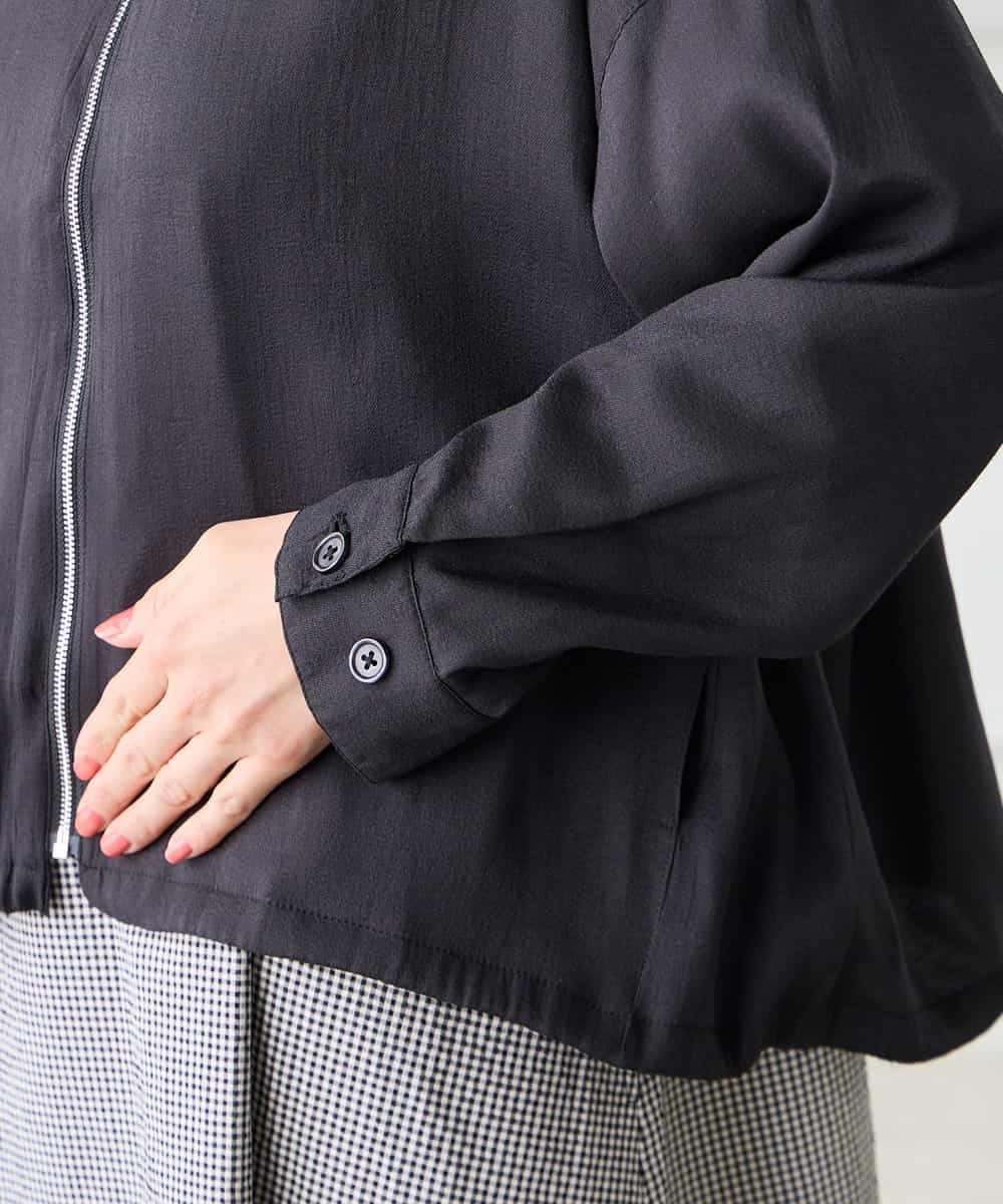 K3JFD13089 a.v.v Elmi(アー・ヴェ・ヴェ) 【低身長サイズ】スタンドカラーセミシアーブルゾン ベージュ