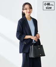 低身長サイズ】リネンライクダブルブレストジャケット【セットアップ