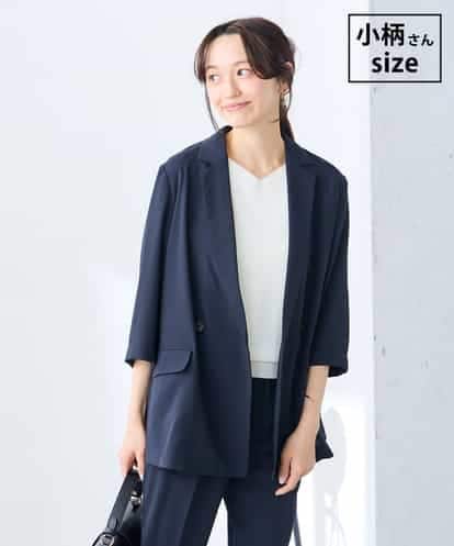 K3JGD06089 a.v.v Elmi 【低身長サイズ】ハーフスリーブダブルジャケット［接触冷感/速乾/UVカット/イージーケア］