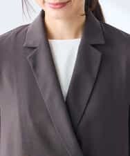 K3JGD06089 a.v.v Elmi(アー・ヴェ・ヴェ) 【低身長サイズ】ハーフスリーブダブルジャケット［接触冷感/速乾/UVカット/イージーケア］ ネイビー