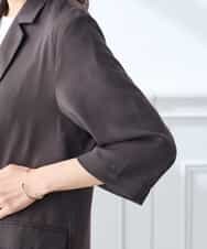 K3JGD06089 a.v.v Elmi(アー・ヴェ・ヴェ) 【低身長サイズ】ハーフスリーブダブルジャケット［接触冷感/速乾/UVカット/イージーケア］ ネイビー