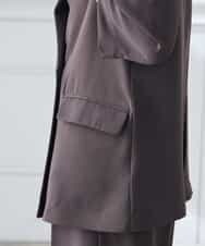 K3JGD06089 a.v.v Elmi(アー・ヴェ・ヴェ) 【低身長サイズ】ハーフスリーブダブルジャケット［接触冷感/速乾/UVカット/イージーケア］ ネイビー