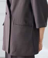 K3JGD06089 a.v.v Elmi(アー・ヴェ・ヴェ) 【低身長サイズ】ハーフスリーブダブルジャケット［接触冷感/速乾/UVカット/イージーケア］ ネイビー