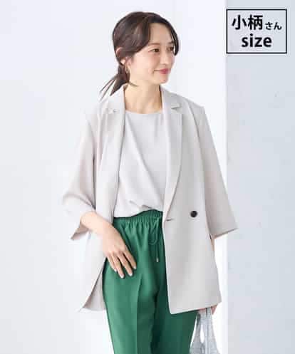 K3JGD06089 a.v.v Elmi 【低身長サイズ】ハーフスリーブダブルジャケット［接触冷感/速乾/UVカット/イージーケア］