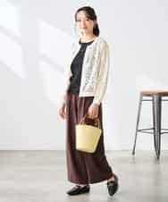 K3JGD15089 a.v.v Elmi(アー・ヴェ・ヴェ) 【低身長サイズ】ノーカラーレースブルゾン アイボリー