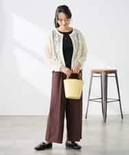 K3JGD15089 a.v.v Elmi(アー・ヴェ・ヴェ) 【低身長サイズ】ノーカラーレースブルゾン アイボリー